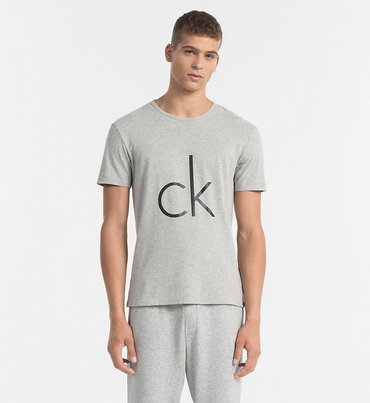 Calvin Klein Pánské Tričko S Logem Šedé
