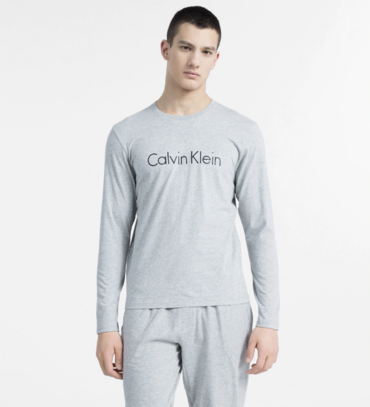 Calvin Klein Tričko S Dlouhým Rukávem Šedé