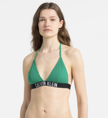 Calvin Klein Plavky Fixed Triangle Zelené Vrchní Díl