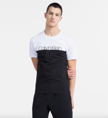 Calvin Klein Pánské Tričko Logo Bílo-Černé