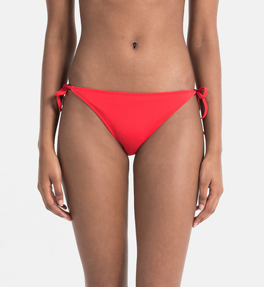 Calvin Klein Plavky Cheeky String Side Červené Spodní Díl