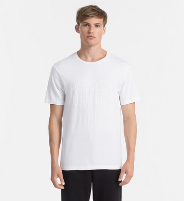 Calvin Klein Pánské Tričko S Nápisem Bílé