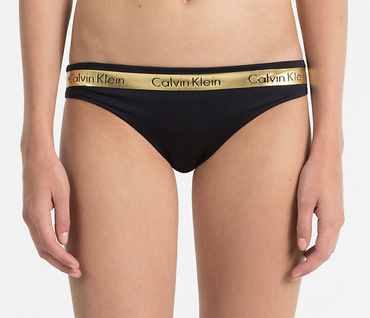 Calvin Klein Plavky Brazilian Beach Active Black&Gold Spodní Díl
