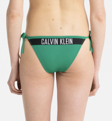 Calvin Klein Plavky Cheeky String Side Zelené Spodní Díl
