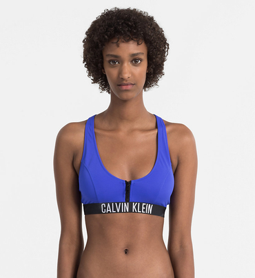 Calvin Klein Plavky Zip Intense Power Modré Vrchní Díl