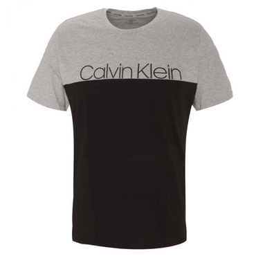 Calvin Klein Pánské Tričko Logo Šedo-Černé