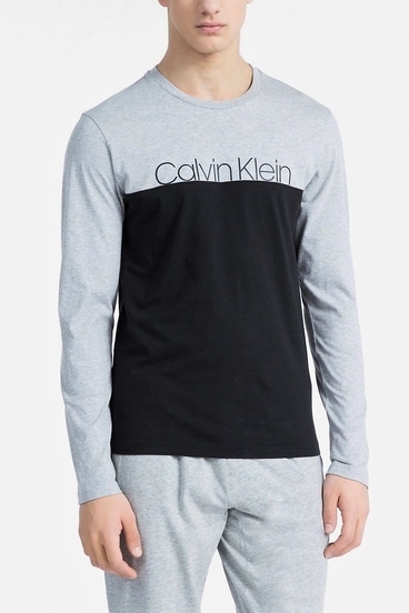 Calvin Klein Pánské Tričko Šedo-Černé