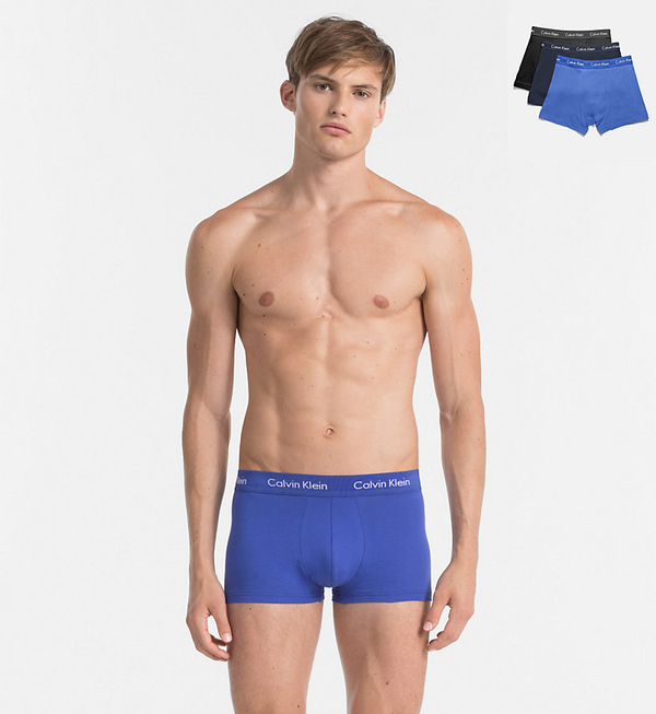 Calvin Klein 3Pack Boxerky Blue Shadow, Black and Cobalt Water, S - 1
