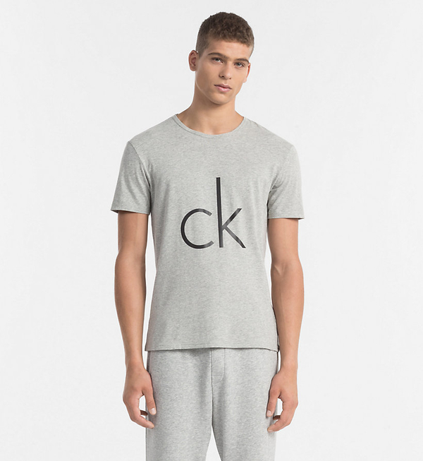 Calvin Klein Pánské Tričko S Logem Šedé - 1