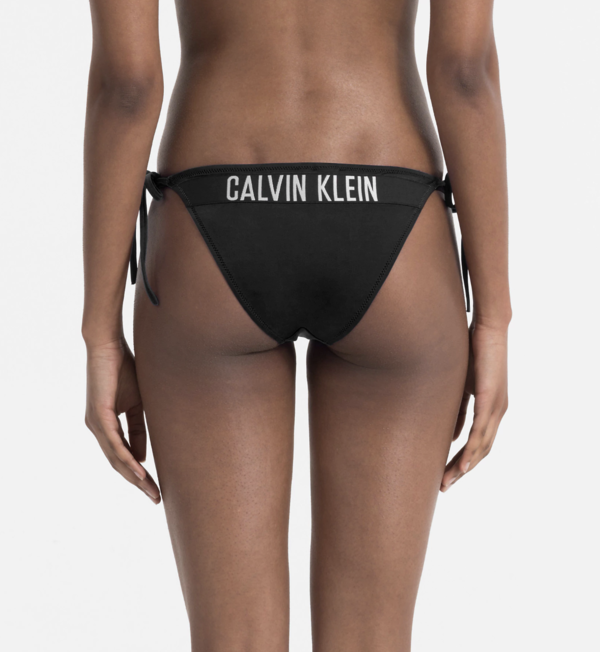 Calvin Klein Plavky Cheeky String Side Černé Spodní Díl - 1