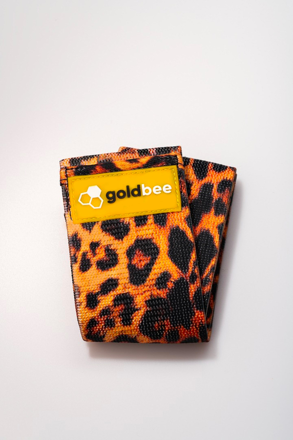 GoldBee Textilní Odporová Guma - Oranžová Leopardí, M - 1