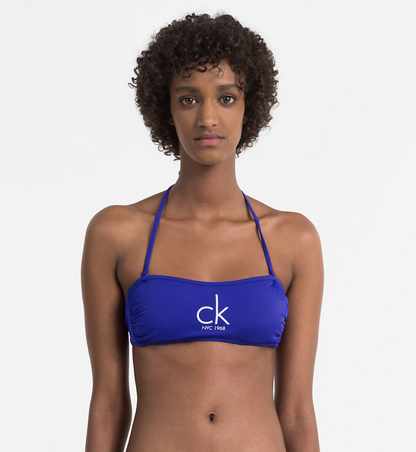 Calvin Klein Plavky NYC Bandeau Modré Vrchní Díl, L - 1