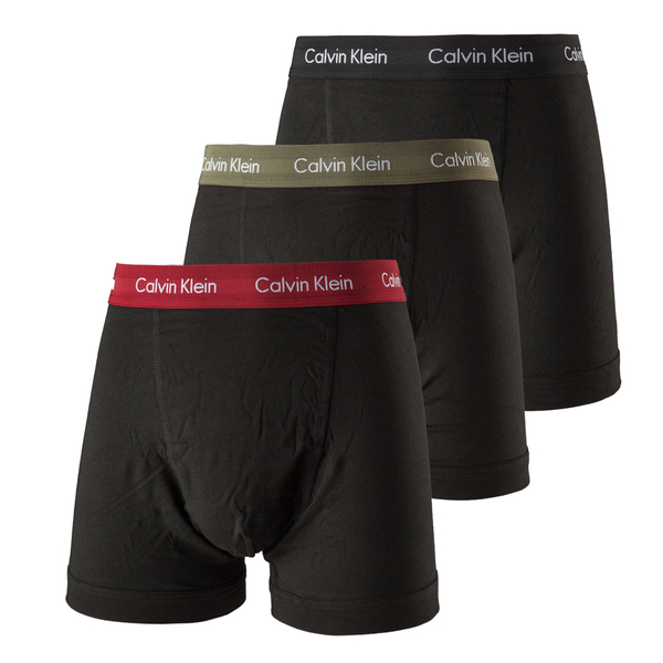 Calvin Klein 3Pack Boxerky Black, Red & Khaki, XL - 1