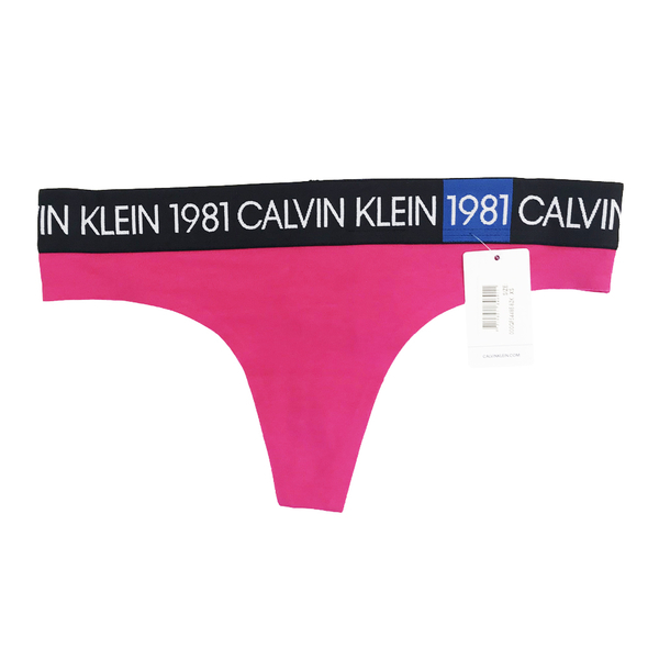 Calvin Klein Tanga Statement 1981 Tmavě Růžové, S - 1