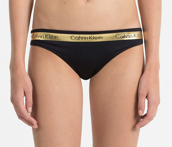 Calvin Klein Plavky Brazilian Beach Active Black&Gold Spodní Díl, XS