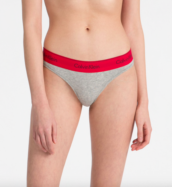 Calvin Klein Thong Grey&Red - 1