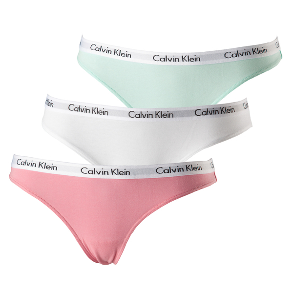 Calvin Klein 3Pack Tanga White, Menthol&Pink, XS - 1