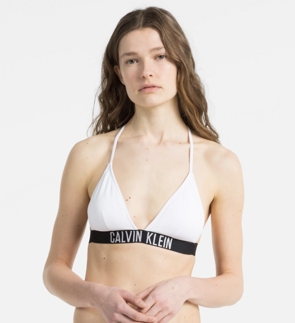Calvin Klein Plavky Fixed Triangle Bílé Vrchní Díl, S - 1