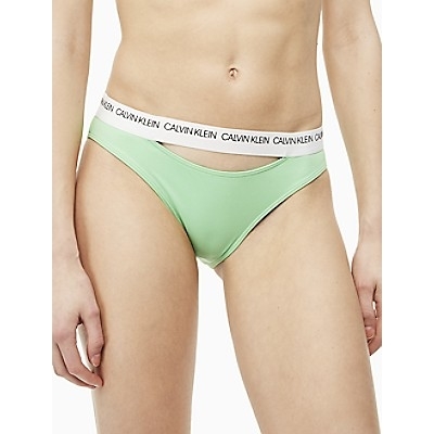 Calvin Klein Plavky CK Logo Classic Bikini Green Spodní Díl, M