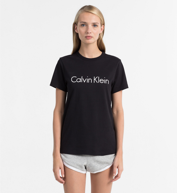 Calvin Klein Logo Dámské Tričko Černé, XS - 1