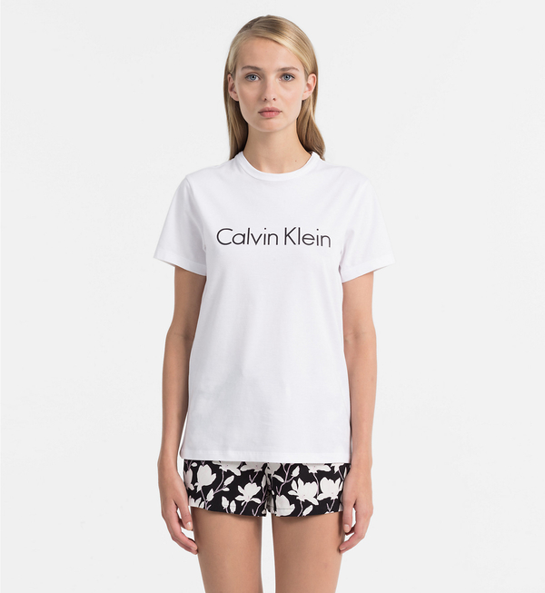 Calvin Klein Logo Dámské Tričko Bílé, XS - 1