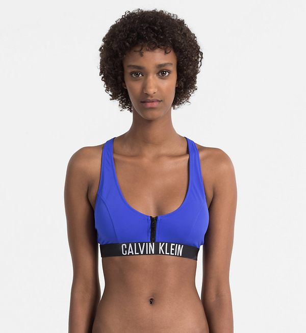 Calvin Klein Plavky Zip Intense Power Modré Vrchní Díl, M - 1