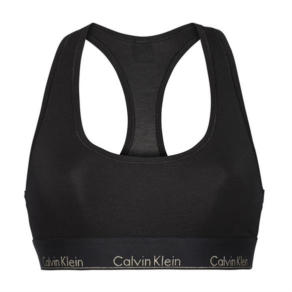Calvin Klein Podprsenka Cotton All Black Gold Logo