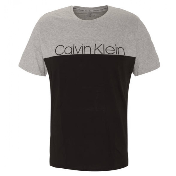 Calvin Klein Pánské Tričko Logo Šedo-Černé - 1