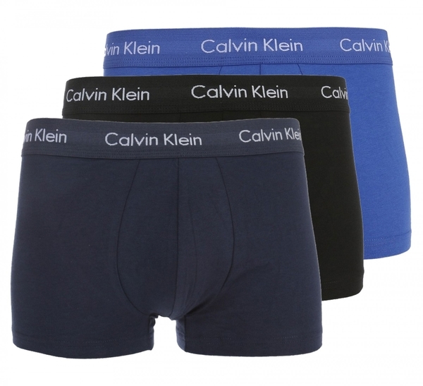 Calvin Klein 3Pack Boxerky Black, Blue & Blue Royal LR - 1