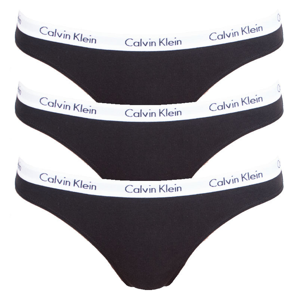 Calvin Klein 3Pack Tanga Černé, L - 2