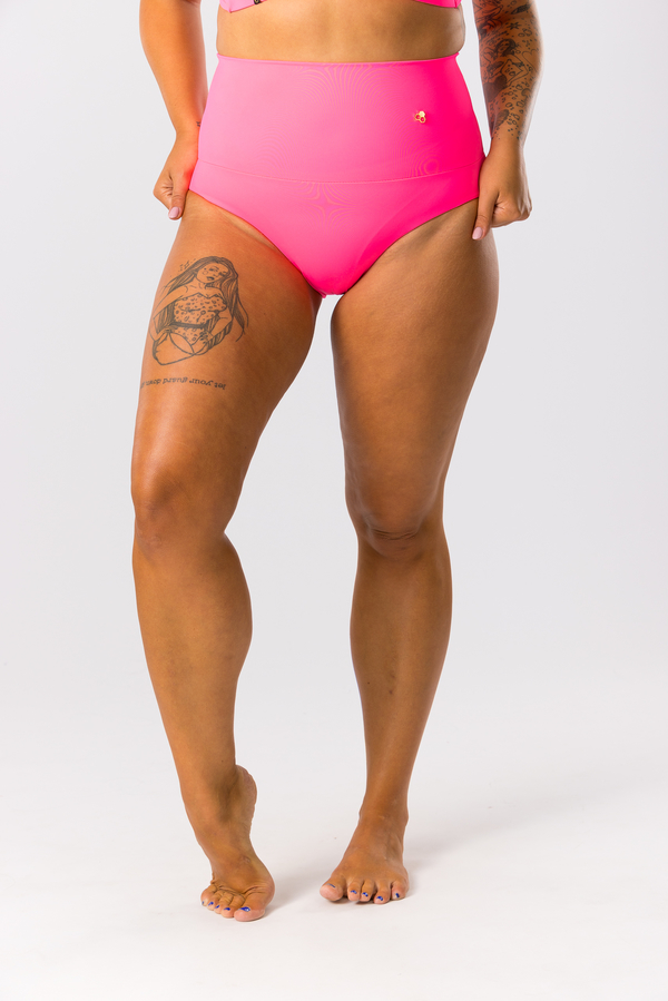 GoldBee Plavky Stahovací Kalhotky Neon Pink, M - 2