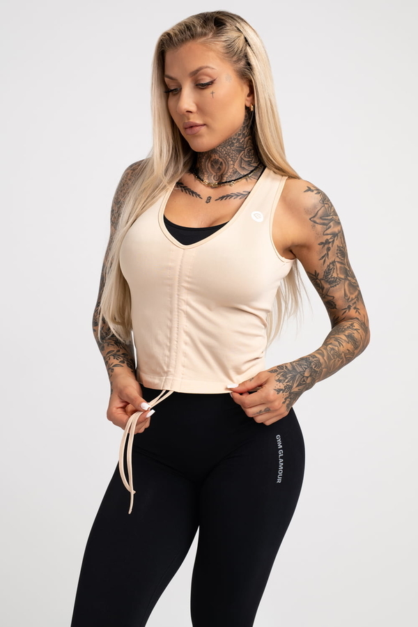 Gym Glamour Stahovací Top Beige - 2