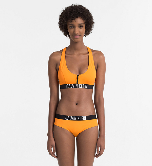 Calvin Klein Plavky Zip Intense Power Oranžové Vrchní Díl, S - 3