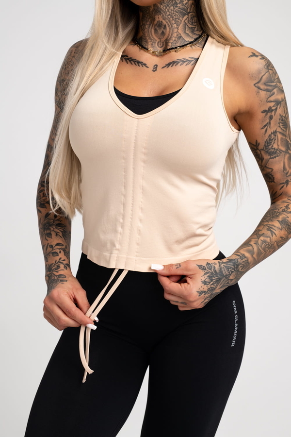 Gym Glamour Stahovací Top Beige, S - 3