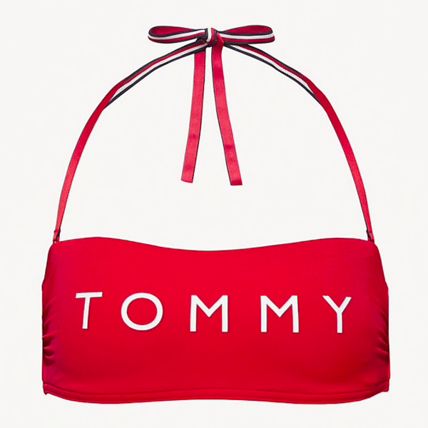 Tommy Hilfiger Plavky Essential Bandeau Červené Vrchní Díl - 4