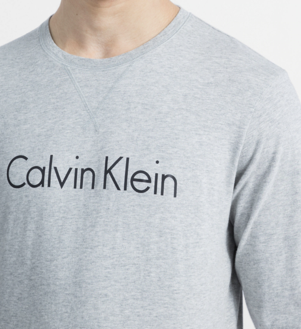 Calvin Klein Tričko S Dlouhým Rukávem Šedé - 4