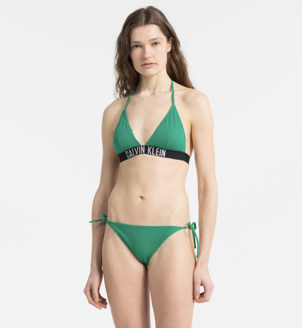 Calvin Klein Plavky Fixed Triangle Zelené Vrchní Díl - 4