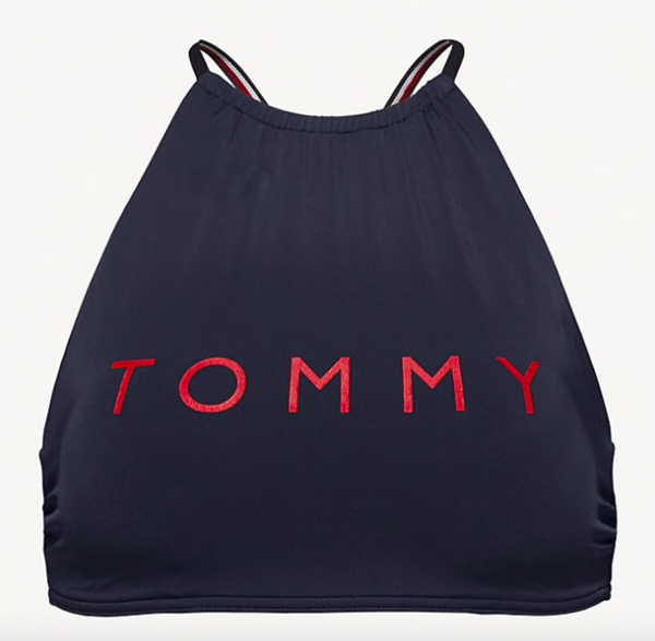 Tommy Hilfiger Plavky Logo Cropped Navy Vrchní Díl - 4