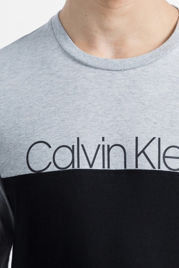 Calvin Klein Pánské Tričko Šedo-Černé - 4