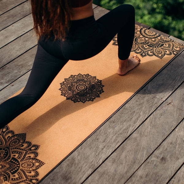 Yoga Design Lab 3.5mm Cork Yoga Mat - Mandala Black - 5