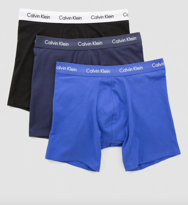 Calvin Klein 3Pack Boxerky Dlouhé Modročerné, XL - 5